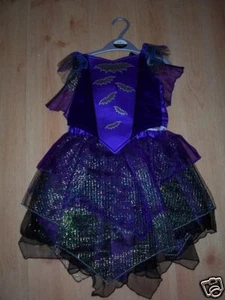 HALLOWEEN-lila Fledermaus Hexenoutfit + Fledermausflügel - Neu-Alter 5-7 - Bild 1 von 1