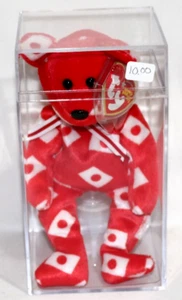 TY BEANIE BABY HIKARI 2005 8,5" BANDERA DE JAPÓN EXCLUSIVO NARIZ NEGRA OSO ROJO CASI NUEVO - Imagen 1 de 2