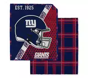 NEW YORK GAINTS NFL 60X80 Double Sided Fleece Front & Sherpa Back Throw - Picture 1 of 1