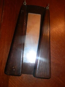 Vintage Valet Shaving Mirror Wooden w/ Clothes & Shoe Brushes Wood Hanging Mount - Picture 1 of 3