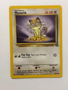 Pokemon Card Jungle Set Meowth 56/64 Light Played - Picture 1 of 3