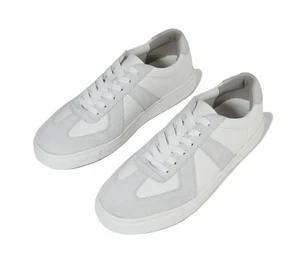 Tenis de moda Firenze Atelier para hombre hechas a mano blancas grises del ejército alemán - Imagen 1 de 19