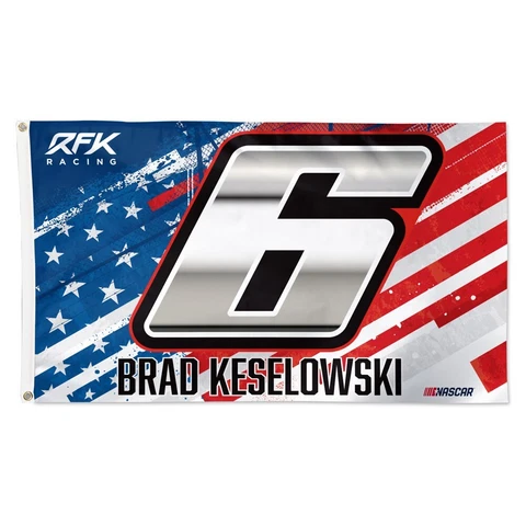 Brad Keselowski 2023 Wincraft #6 RFK Racing Patriotic 3x5 Deluxe Flag Cover
