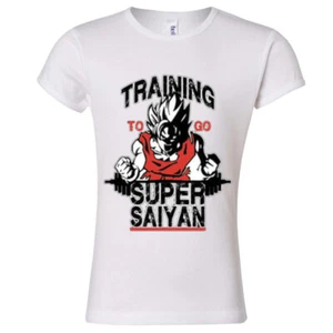 Training to go SUPER SAIYAN Youth Girls T shirt Goku Vegeta DBZ Anime fans gift - Picture 1 of 7