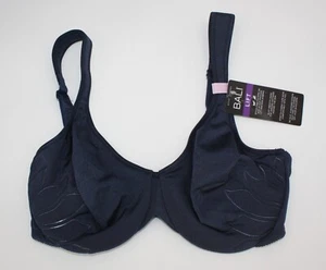 NWT BALI SIDE LIFT and SHAPING BRA df3353 cushion straps DARK BLUE a0a2 - Picture 1 of 5