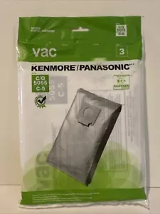 Kenmore/Panasonic Vac Cleaner Bags C/Q 5055 C-5 Allergen 3 Pack - Picture 1 of 2