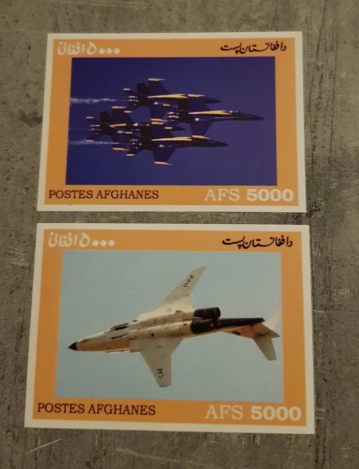POSTES AFGANOS-AFGANISTÁN AVIACIÓN 2 BLOQUES IMPERFORADOS MNH Foto 1 de 1