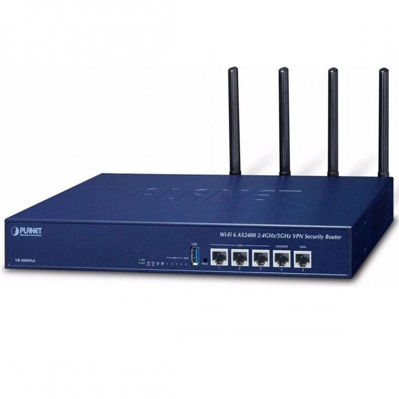 Planet VR-300W6A Wi-Fi 6 AX2400 2.4GHz/5GHz VPN Security WLAN Gigabit Router NEU - Bild 1 von 1