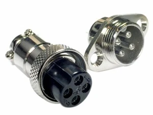 Connettore spina aviazione HQ 4 contatti 4 pin - M16 - flangia montaggio pannello - Foto 1 di 1