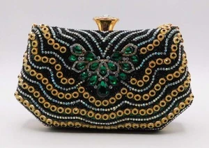 Vintage Rhinestone Crystal Floral Evening Handbag Wedding Party Clutch Purse225A - Picture 1 of 93