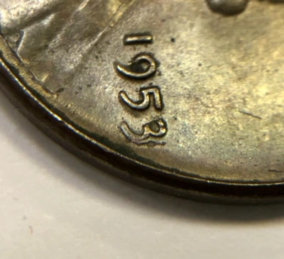 MINT ERROR "Shifted 3" 1953 Lincoln Wheat Cent 1C Penny Uncirculated UNC - Image 1 of 4