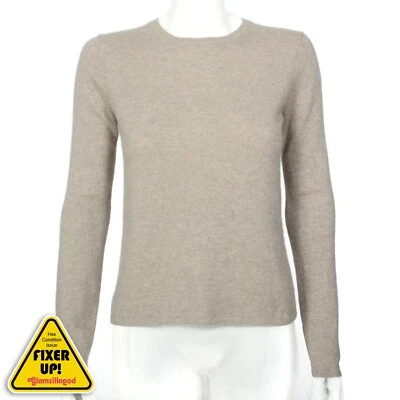 Madison Studio 100% Cashmere Safari Tan Crewneck Sweater size S (blemish) 537 - Image 1 of 4
