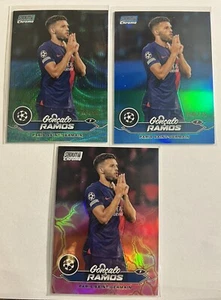 2023-24 Topps Stadium Club Goncalo Ramos Lot (3) Blue Aqua Wave Pink Electric - Picture 1 of 5