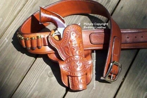 Reddog Leather, SASS, CAS, Cowboy Action, Western Holster & Belt, ME French rig! - Picture 1 of 4