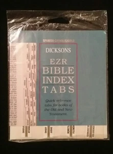 DICKSON'S EZR BIBLE INDEX TABS -Spanish-Catholic/Gold Old and New Testament-1994 - Picture 1 of 2