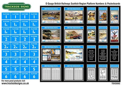 TRACKSIDE SIGNS British Railways Scottish Region Plattformnummern & Werbeplakate Spur O