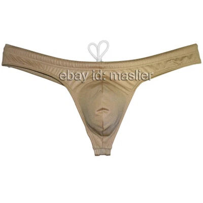 Mini ropa de playa para hombre bolsa de bikini lisa tanga de natación cómodo traje de baño espalda en T Foto 1 de 4