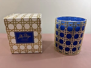 Lilly Pulitzer CANDLE WITH METAL CANING IN Martinique BLUE "Sandbar" NIB 7.5 oz - Picture 1 of 7
