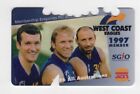 AFL WCE Membership Card 1997 Mitch White, Chris Mainwaring, Peter Matera (USED)