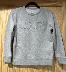 GAP NYC Kids Grey Sweatshirt Raised Letters Size XL 12 - Picture 1 of 8