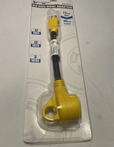 Factory Direct RV Dog Bone Power Cord Plug Adapter, 15Amp Male to 30Amp Female - Foto 1 di 7