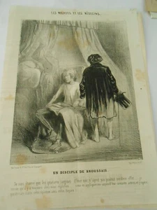 Caricature 19è - Les Malades et les Médecins Disciple de Broussais 40 Sangsues - Imagen 1 de 1