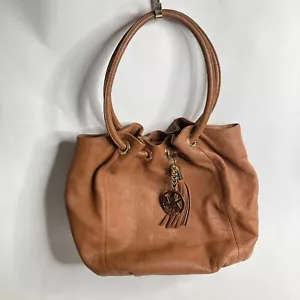 Michael Kors Tan Astor Large Ring Tote Bag Hobo Purse Pebbled Leather - Picture 1 of 7