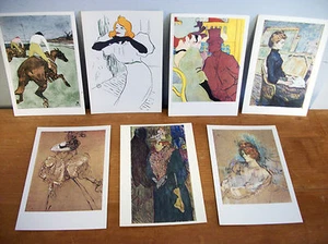 Lot of 7 Postcards with Toulouse Lautrec Art, 1960s - Picture 1 of 2