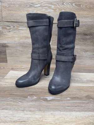 Botas de tacón de cuero gris Vince Camuto Callison para mujer talla 8 Foto 1 de 4