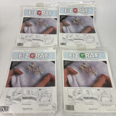 4-Vtg 1985 E-Z Graf Transfer Grid 10 Sq Inch Cross Stitch Iron On Wash Out - Image 1 of 4