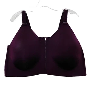 NWT TORRID ACTIVE Wire-Free Hi-Impact Sports Bra 46 D Zip-Front Wine Retail 65 - Picture 1 of 7