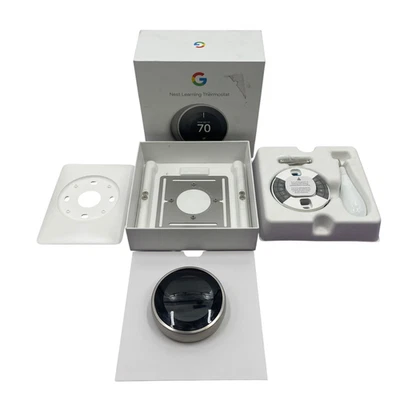 Google Nest Learning Thermostat - t3007es - Stainless Steel #UF3877 (AR) - Image 1 of 4