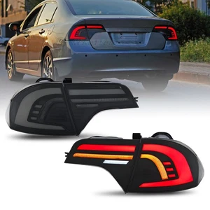 HC LED SMOKED Tail Lights For Honda Civic 8th Gen 2006-2011 Start UP Animation - Picture 1 of 19