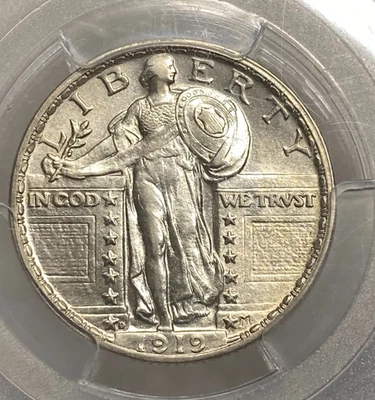 1919 25c Standing Liberty Silver Quarter Philadelphia - Image 1 of 2