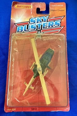 Matchbox Sky Busters Mission Chopper SB12 helicóptero diecast militar 1988 sin usar, en caja Foto 1 de 4