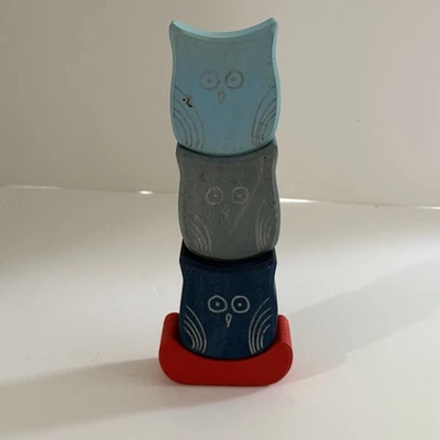 Juguete de madera Grimm’s Búhos equilibradores Juguete apilable Montessori seminuevo retirado Foto 1 de 4