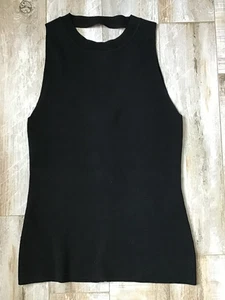 Antonio Melani schwarzes ärmelloses Stricktop mit "V"-Ausschnitt Reißverschluss hinten Größe M - neu ohne Etikett - Bild 1 von 4