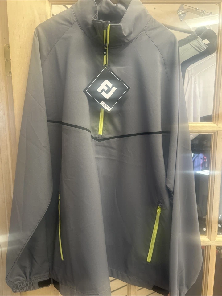 FootJoy Men’s Pullover Jacket • Large • Gray & Yellow Golf Windshirt - Image 1 of 1