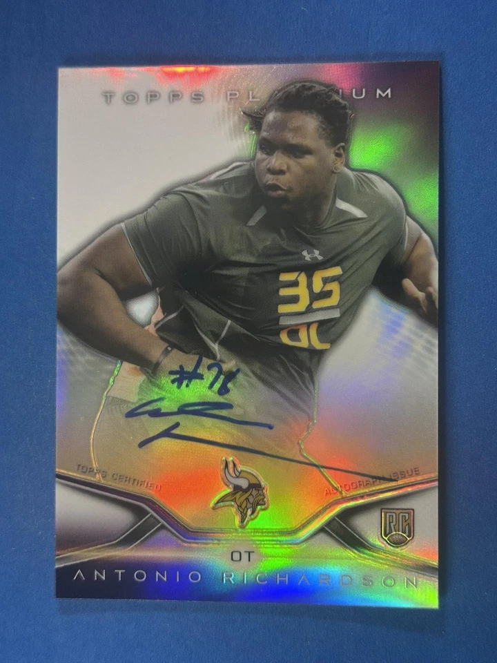 2014 Topps Platinum Autographs Refractors Antonio Richardson Minnesota Vikings - Image 1 of 2