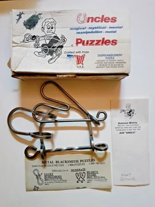 Rare Vintage Oncles Heartbreaker Metal Disentanglement Puzzle Severe Difficulty - Bild 1 von 2