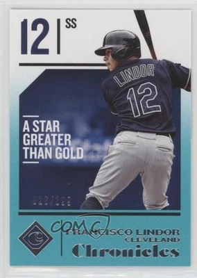 2018 Panini Chronicles Teal /199 Francisco Lindor #55 - Image 1 of 2