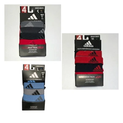 Adidas Youth Boy Performance 4-Pack Boxer Briefs Aeroready Multiple Sizes - Image 1 of 4
