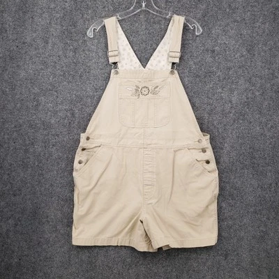 Pantalones cortos con tirantes Cherokee Overall para mujer L grandes beige de lona sin mangas Foto 1 de 4