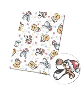 Vintage Weihnachten Winnie Eeyore The Pooh 100% Baumwolle Stoff Polyester 50x145CM - Bild 1 von 1