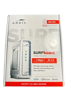 Sealed New ARRIS Surfboard SB6190 - 1 Gbps - 32x8 Channels - Cable Modem - Picture 1 of 4