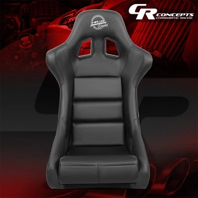 NRG Innovations Waterproof Black Vinyl Fixed Back Bucket Racing Seat Medium Size - Image 1 of 4