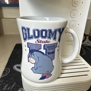 Disney Store Gloomy State U Working Our Tails Off Eeyore Coffee Mug Cup 10 Oz. - Picture 1 of 5