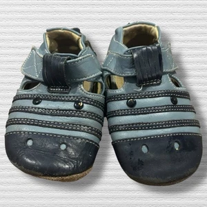 Livie & Luca Sandalen Giraffe weiche Sohle 18-24M blau Leder Spielzustand - Bild 1 von 9