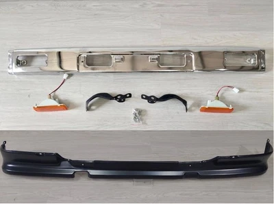 Chrome Front Bumper Black Valance Amber Lights For Toyota 1987-88 Pickup 4X4 - Image 1 of 4