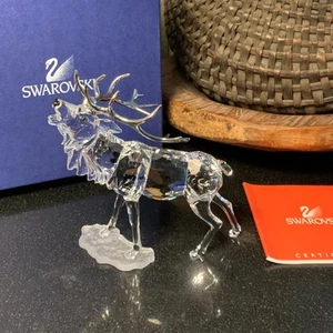Swarovski Crystal Silver Stag 5 3/8" Bull Elk Figurine with Box 291431 Pristine - Picture 1 of 16